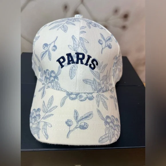 Floral print and embroidered PARIS cap, NEW. fresh and unique French style - Picture 7 of 9